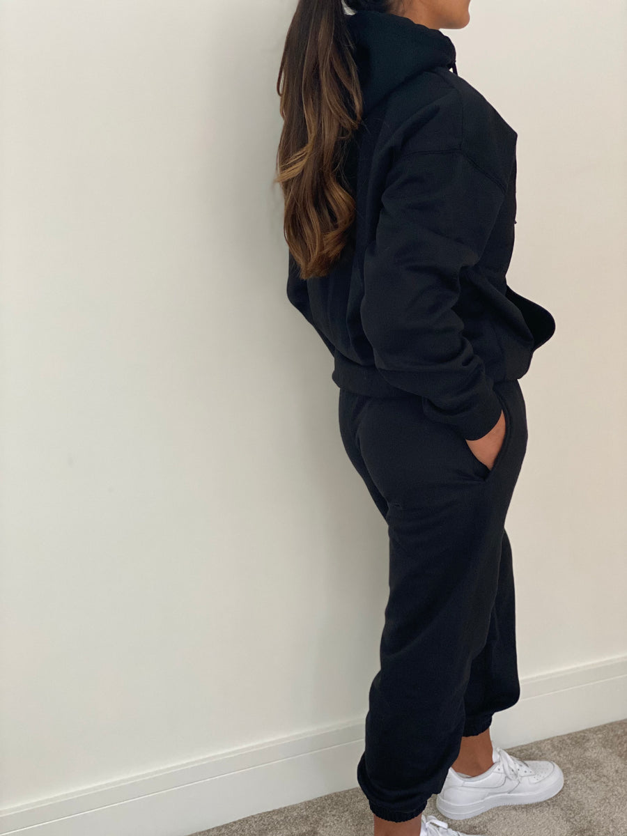 Black clearance oversized tracksuit