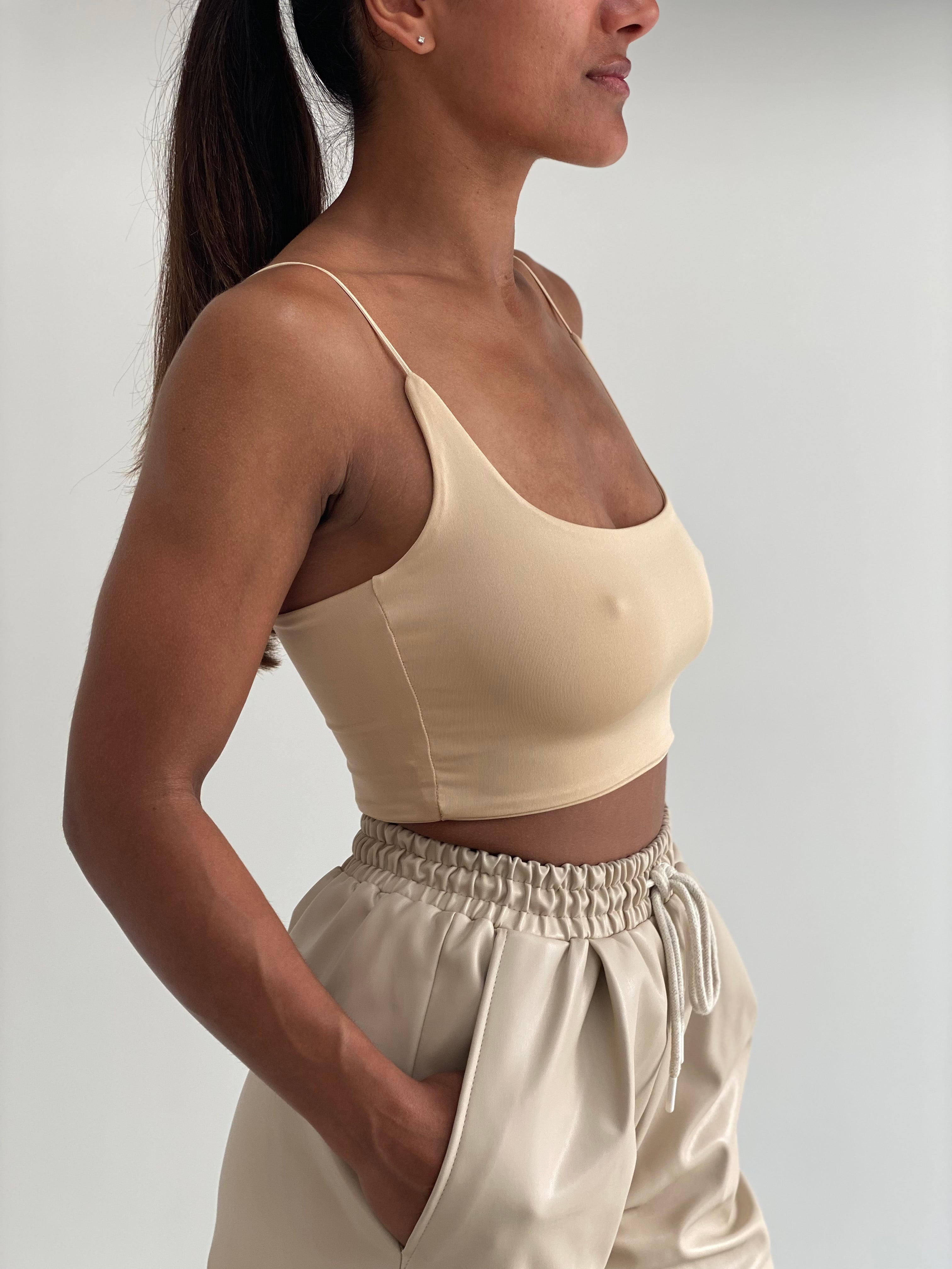 Champagne Spaghetti Strap Crop Top – NoveNeutrals