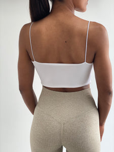 White Spaghetti Strap Crop Top