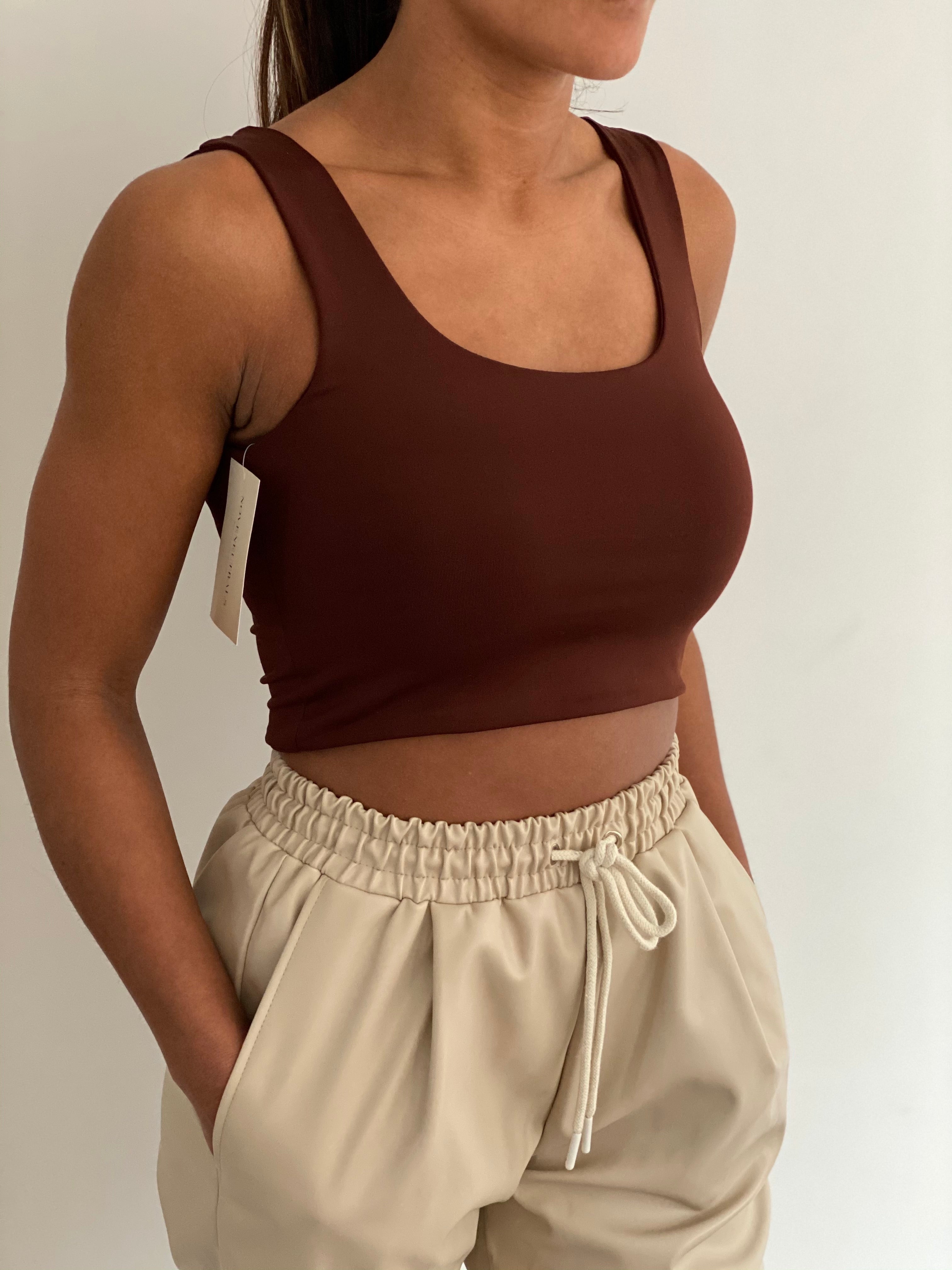 Brown Crop Top