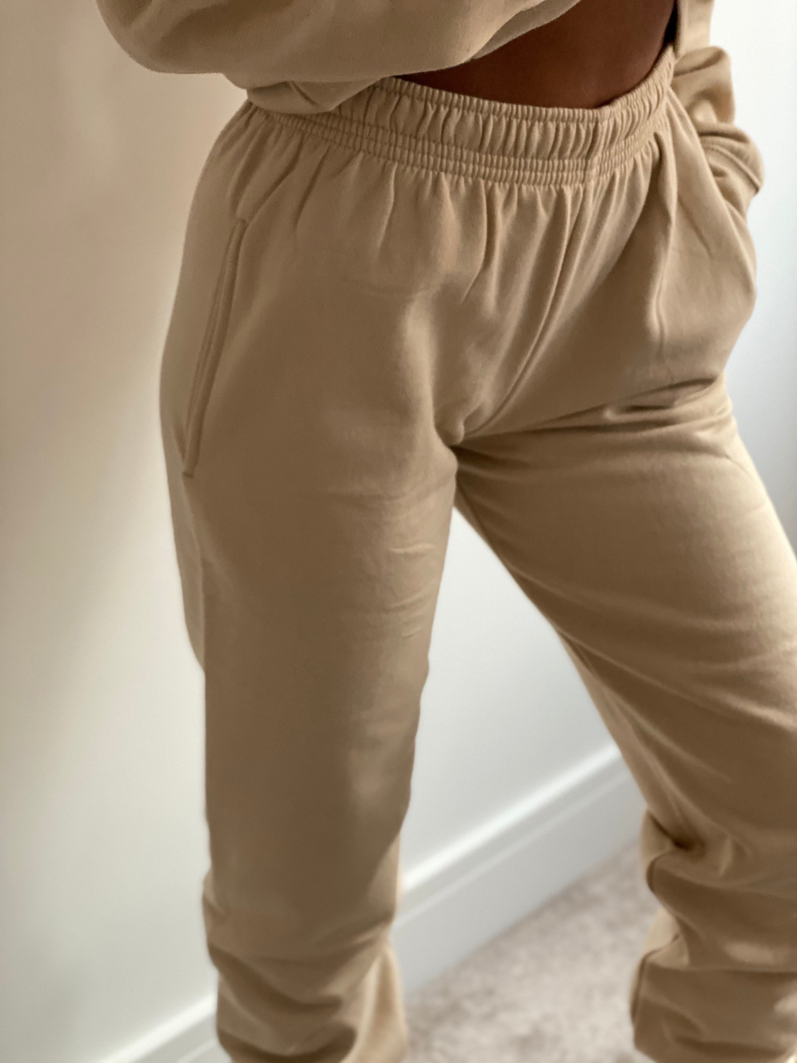 Jogging Bottoms in Cream