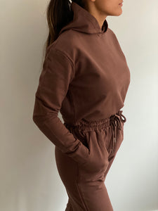 Cropped Tracksuit in Brown