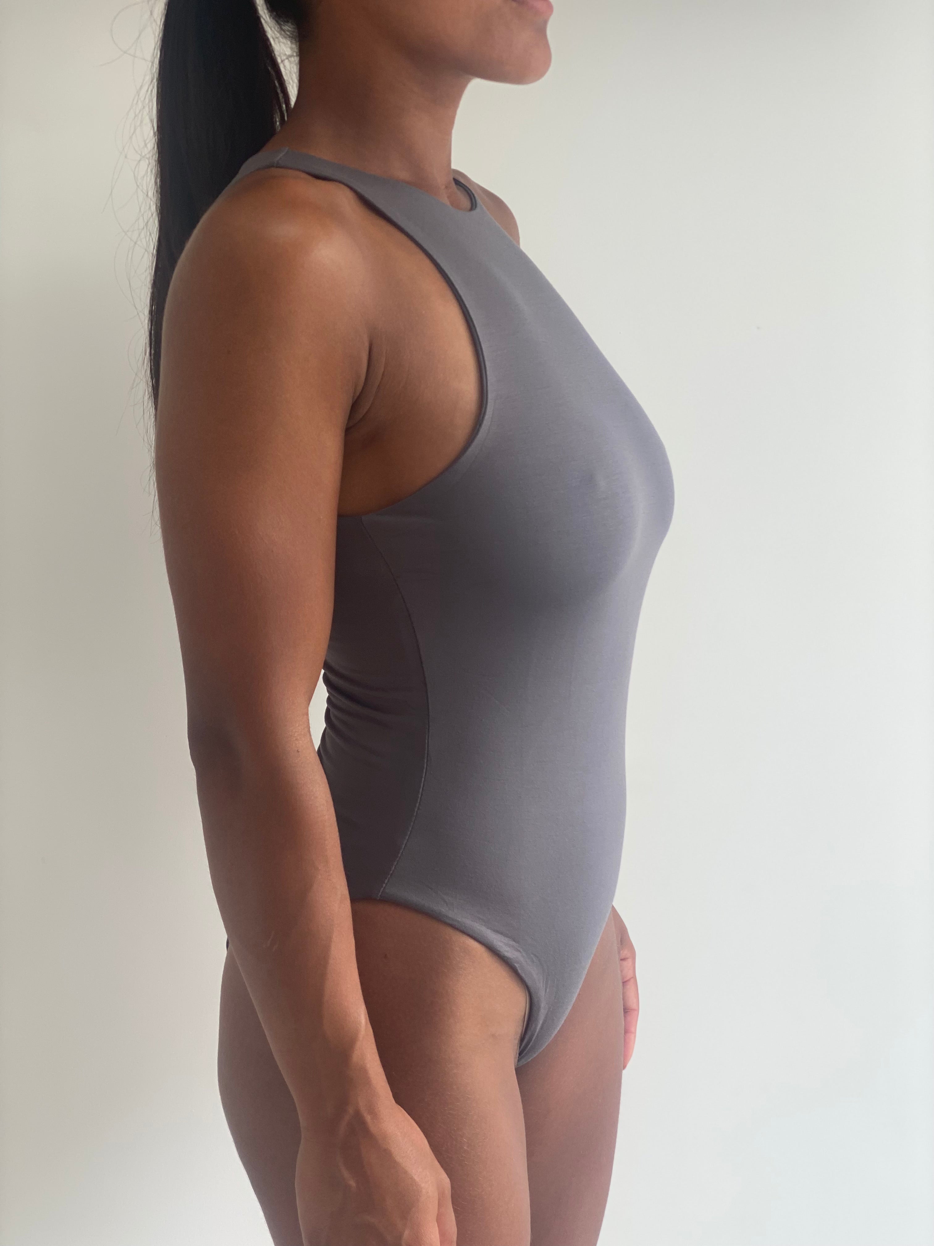 NEW High Neck Bodysuit in Dark Grey – NoveNeutrals