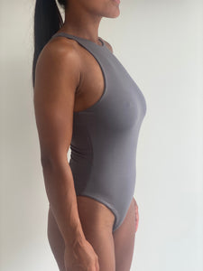 NEW High Neck Bodysuit in Dark Grey