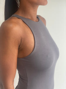NEW High Neck Bodysuit in Dark Grey