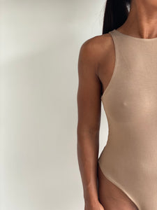 NEW High Neck Bodysuit in Camel