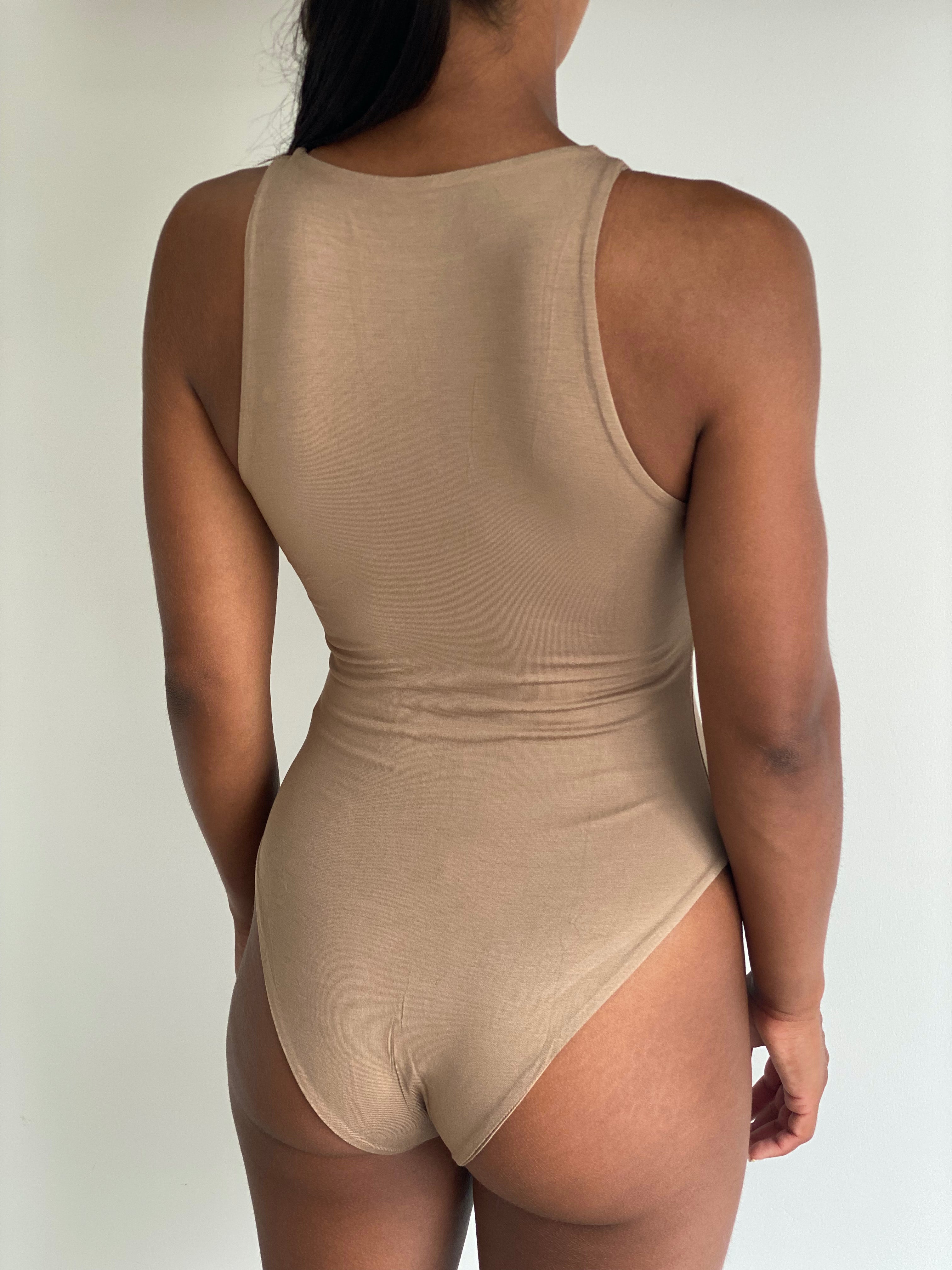 NEW High Neck Bodysuit in Camel