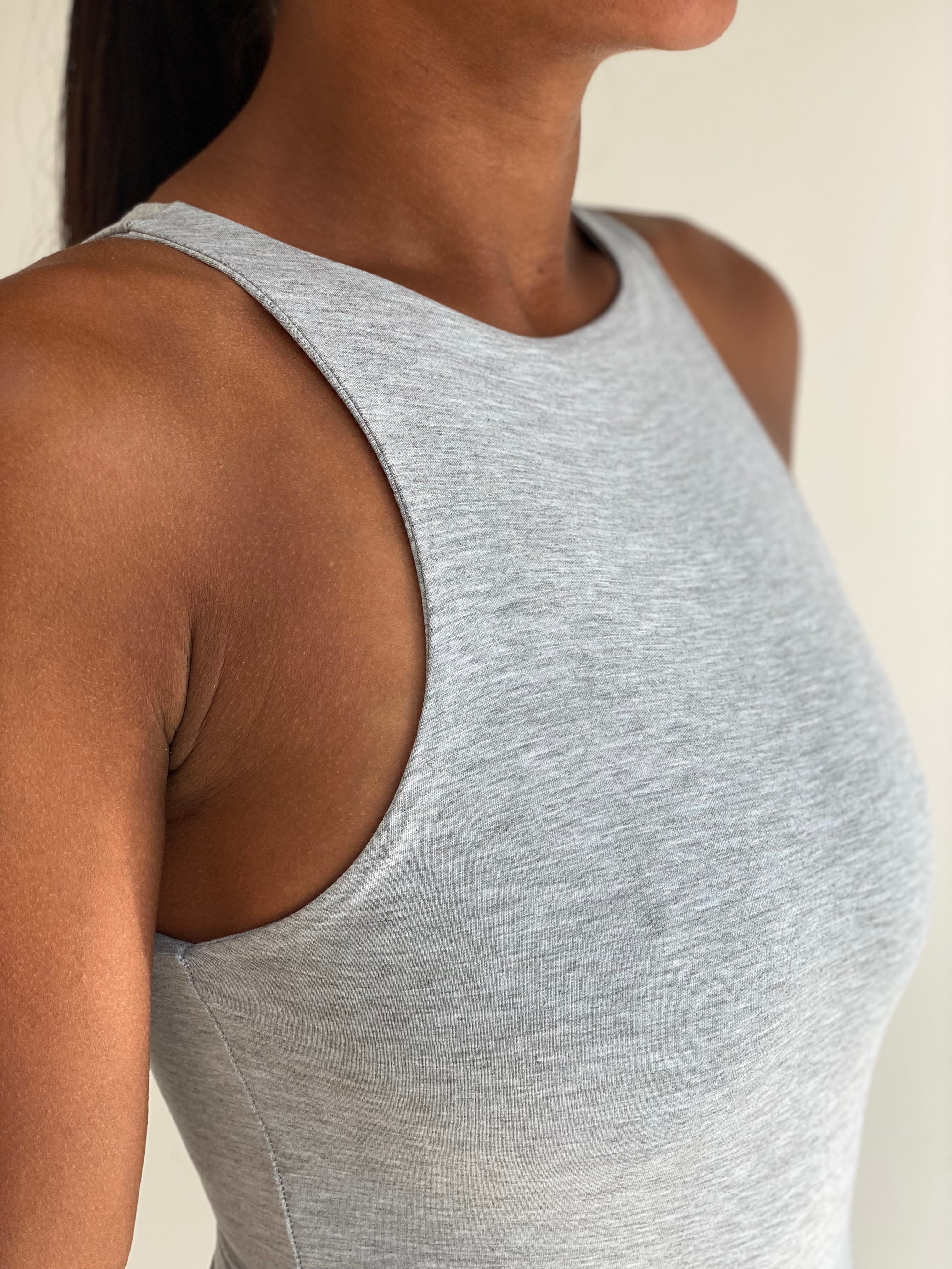 NEW High Neck Bodysuit in Light Grey