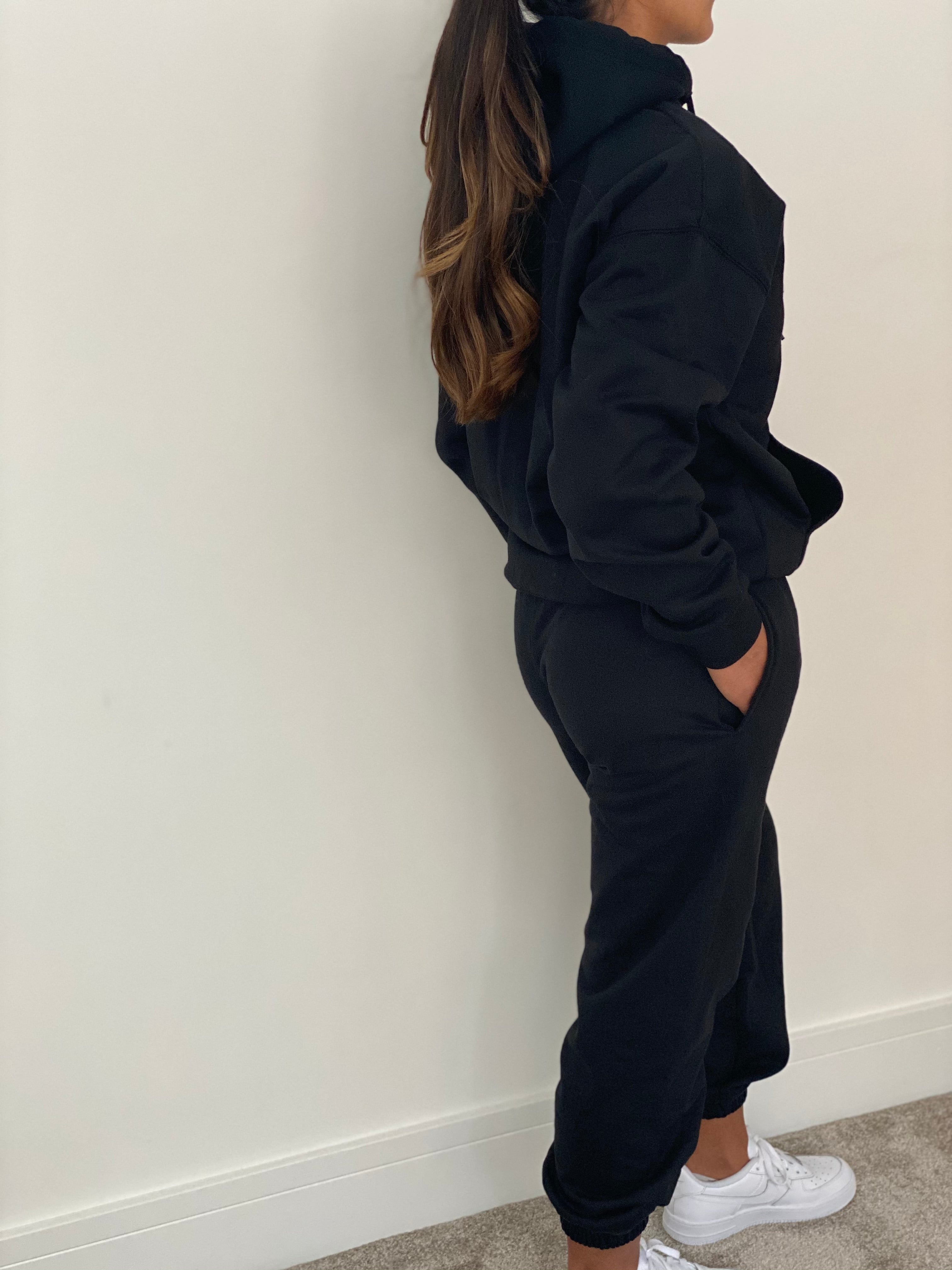 Oversized Tracksuit Set in Black