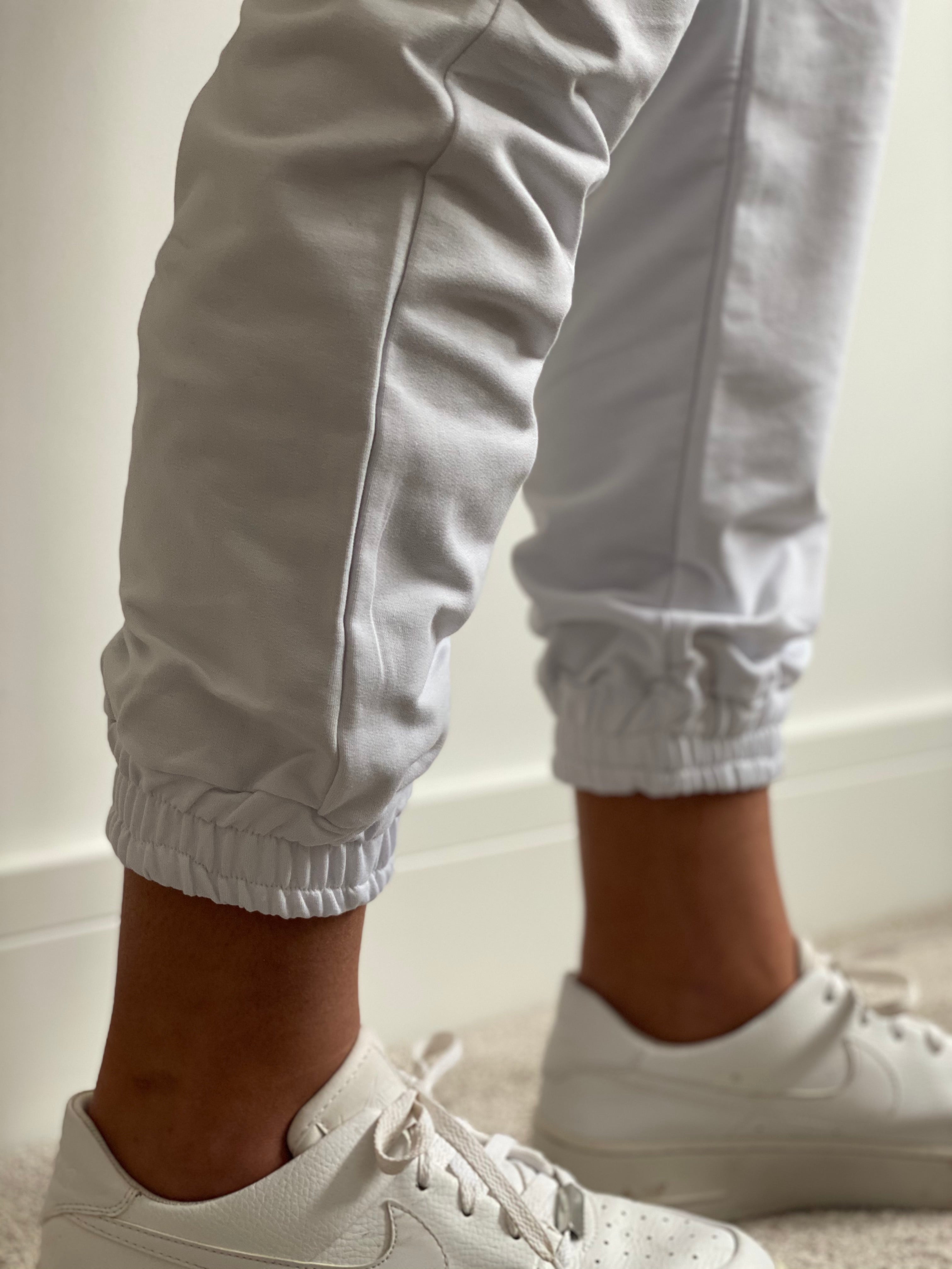 White Tall Oversized Jogging Bottoms