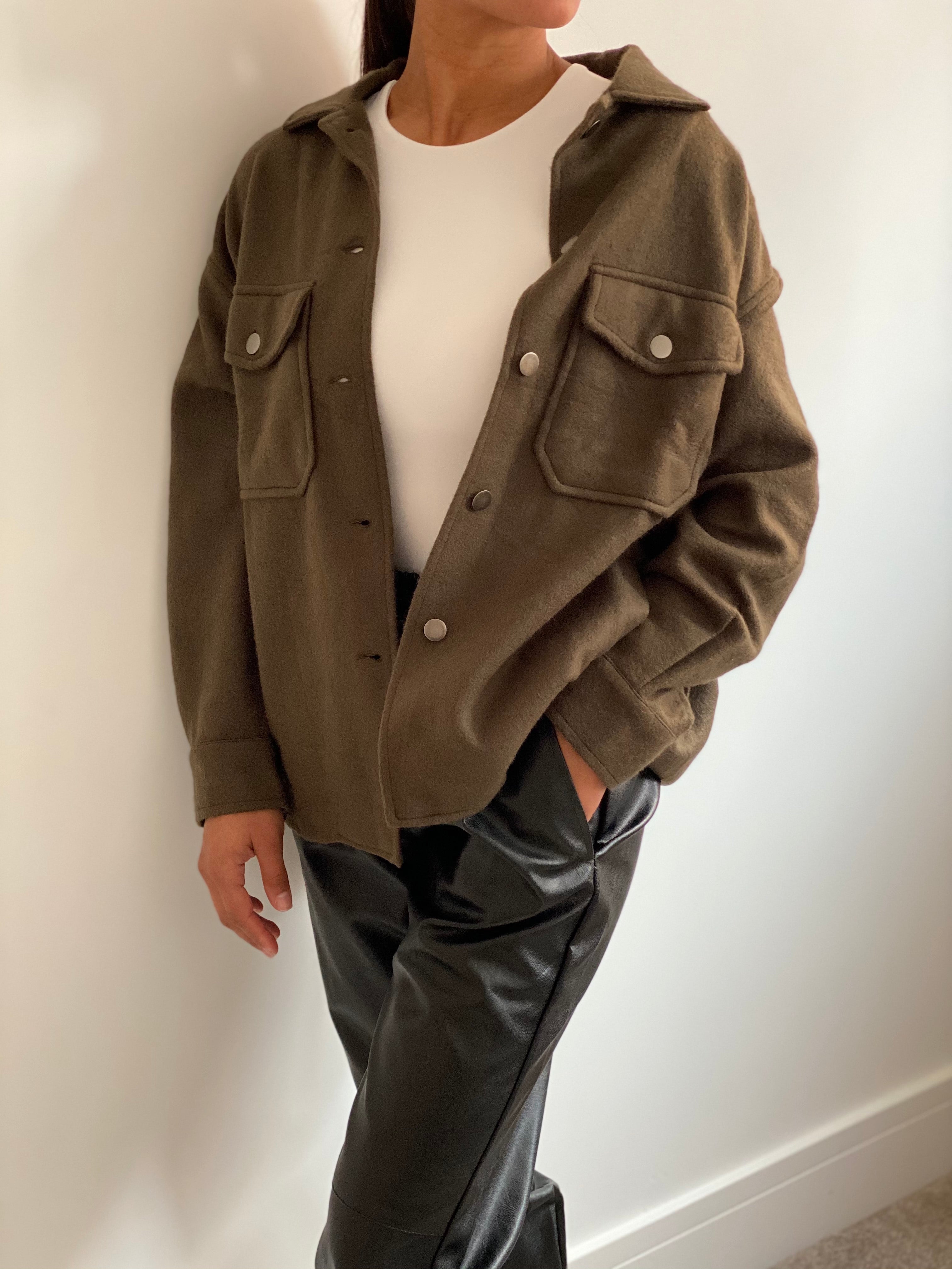 Olive Oversized Shacket