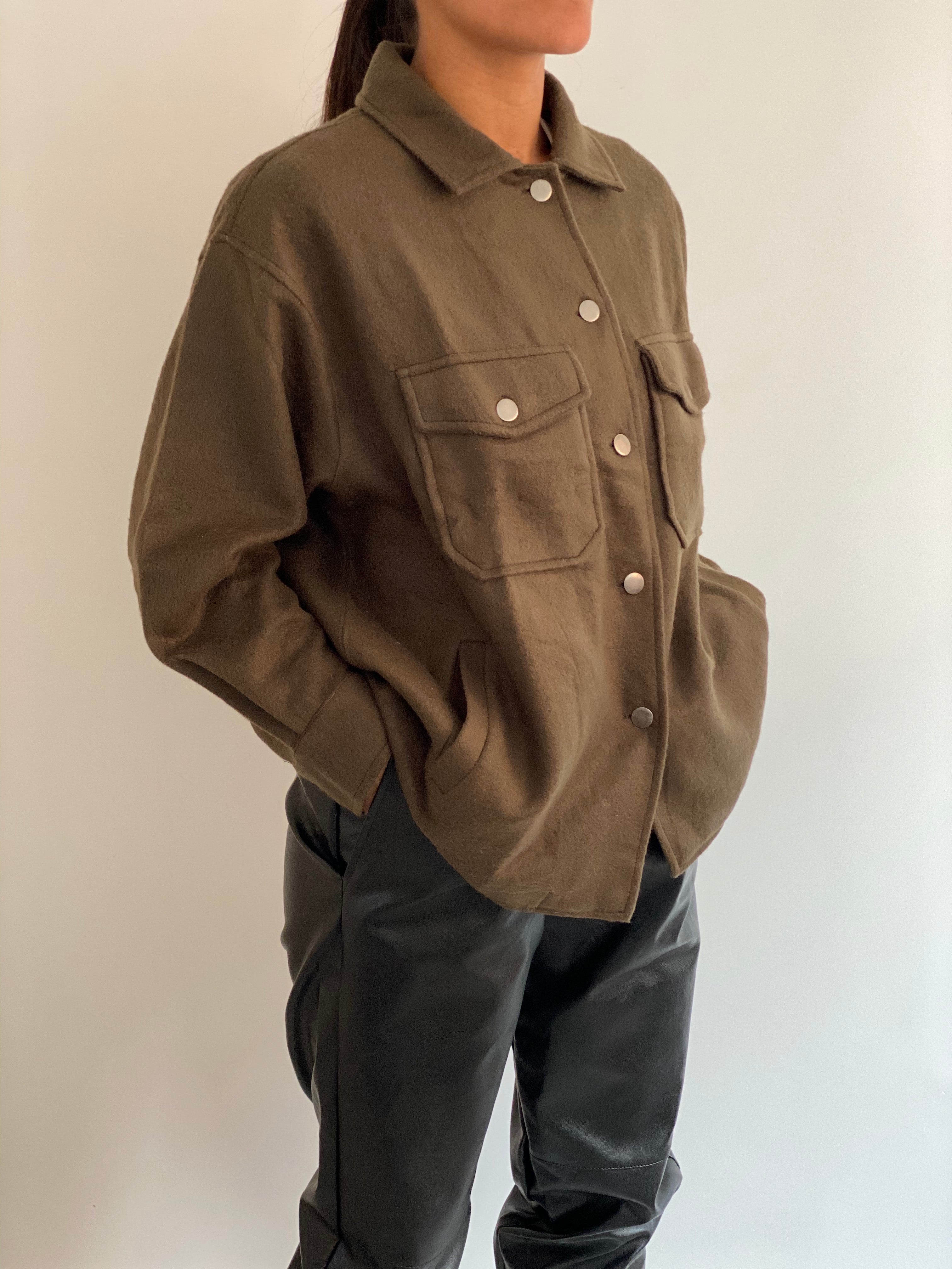 Olive Oversized Shacket