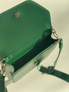 Faux Leather Crossbody Bag in Green