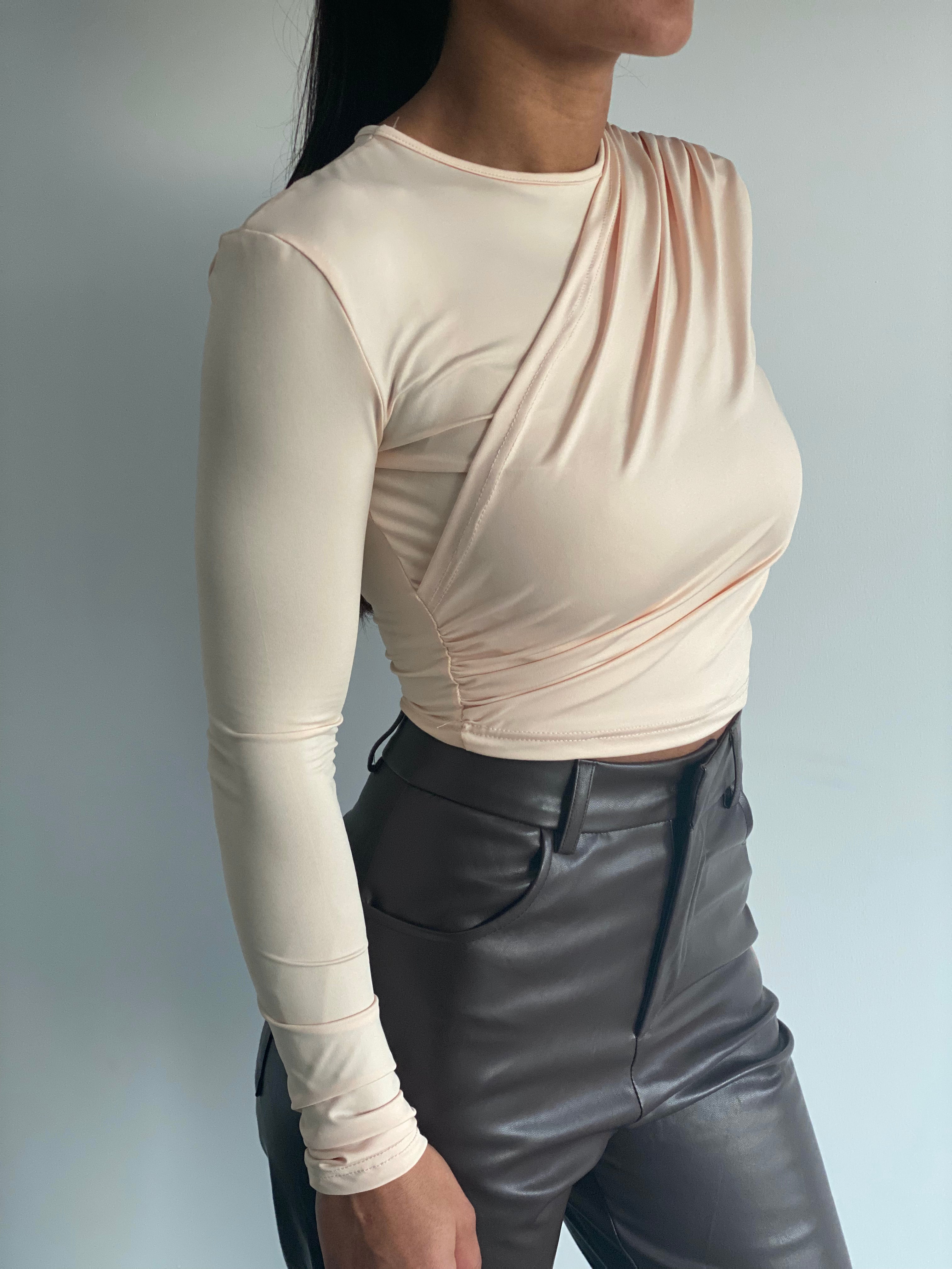 Nude Ruched Midi Top