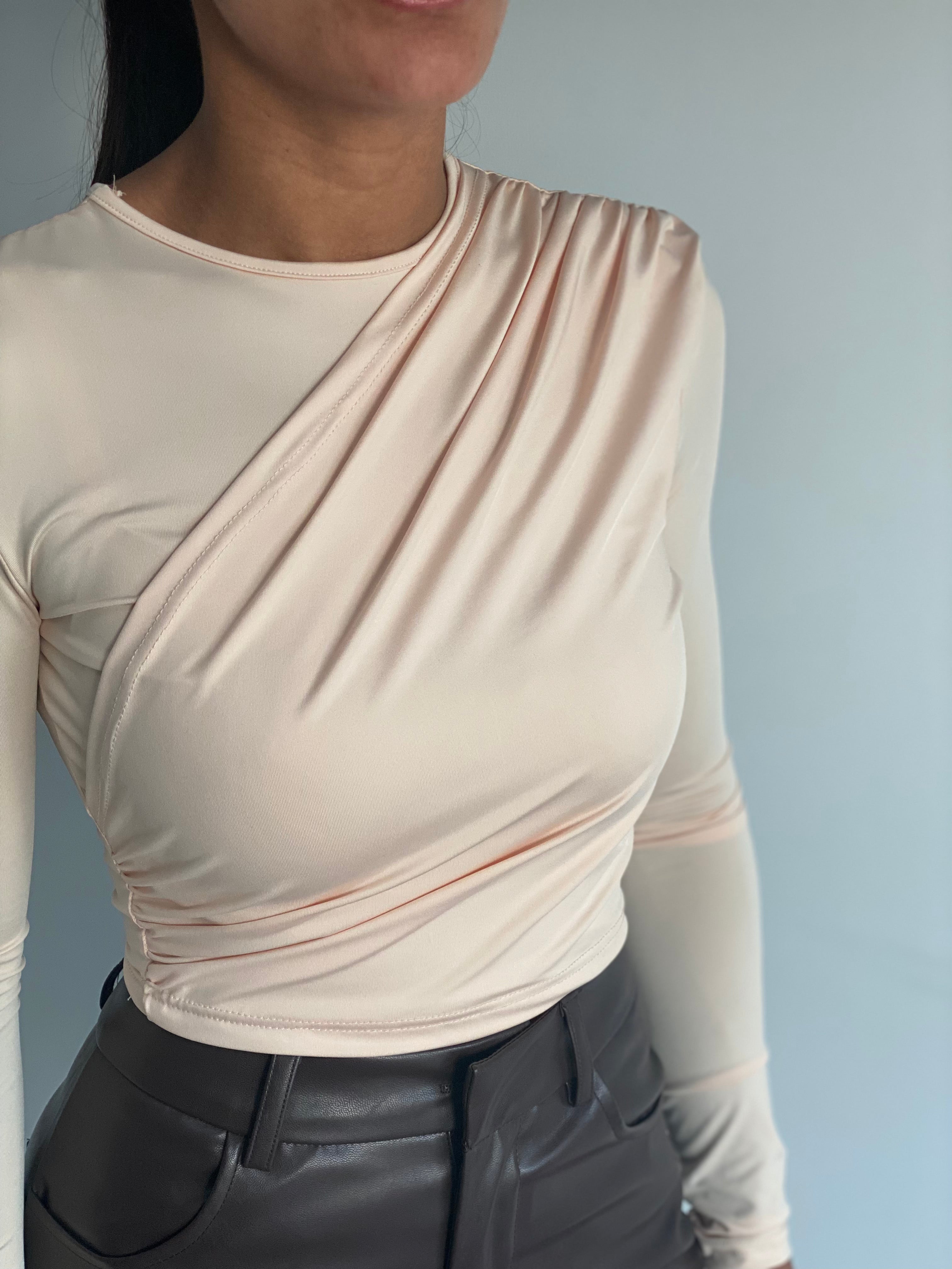 Nude Ruched Midi Top