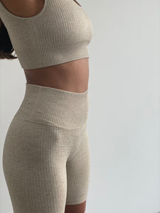 Short Seamless Loungewear set in Oatmeal