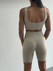 Short Seamless Loungewear set in Oatmeal