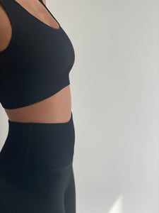 Short Seamless Loungewear set in Black