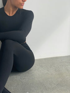 Long Seamless Loungewear set in Black