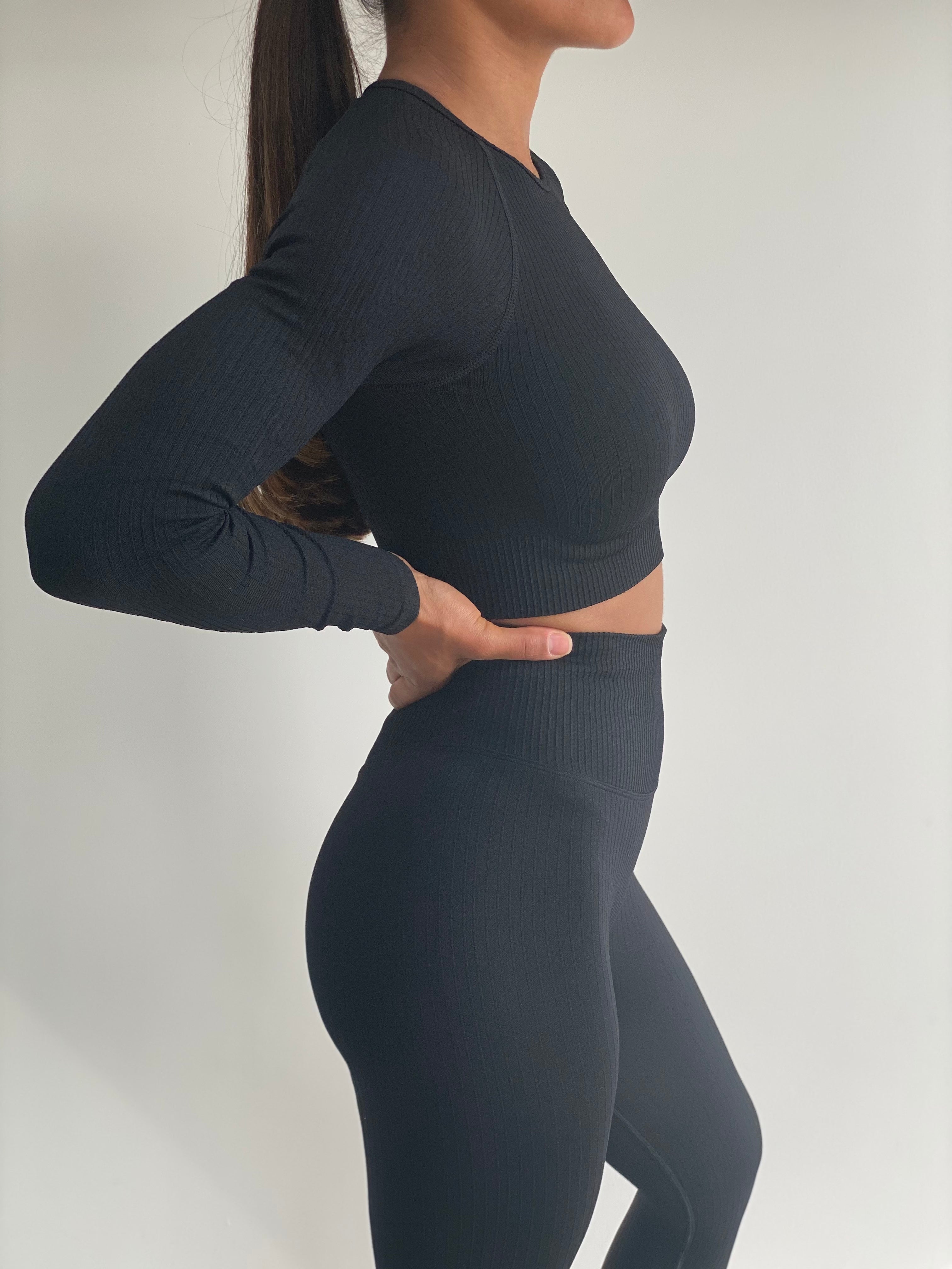 Long Seamless Loungewear set in Black