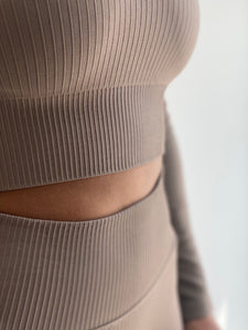 Long Seamless Loungewear set in Taupe