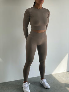 Long Seamless Loungewear set in Taupe