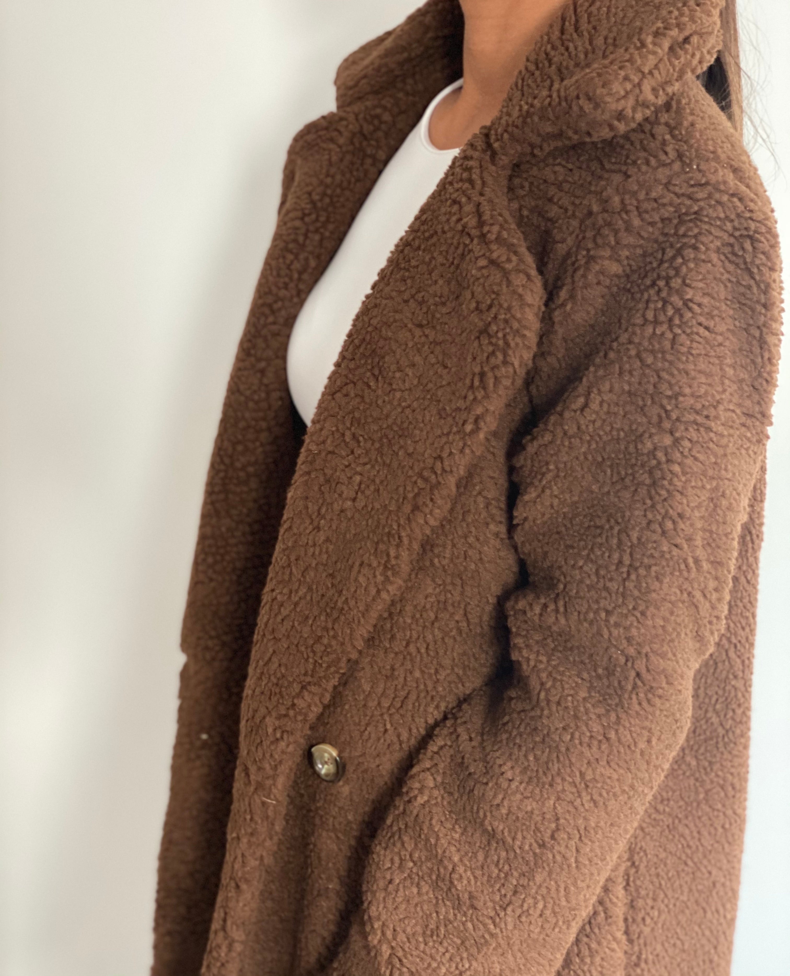 Teddy Coat in Brown